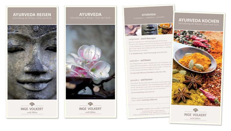 Flyer für Ayurveda-Angebote.