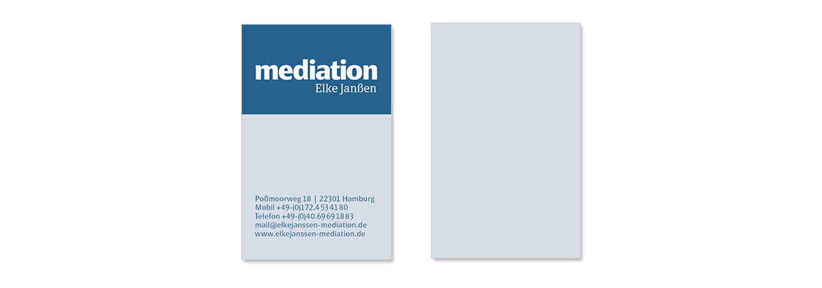 Geschäftsaustattung und Unternehmensdesign für Mediation Elke Janßen von Doris Peiter