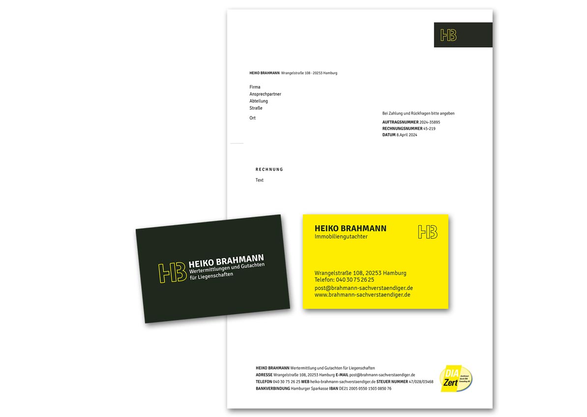 Brief und visitenkarten Heiko Brahmann