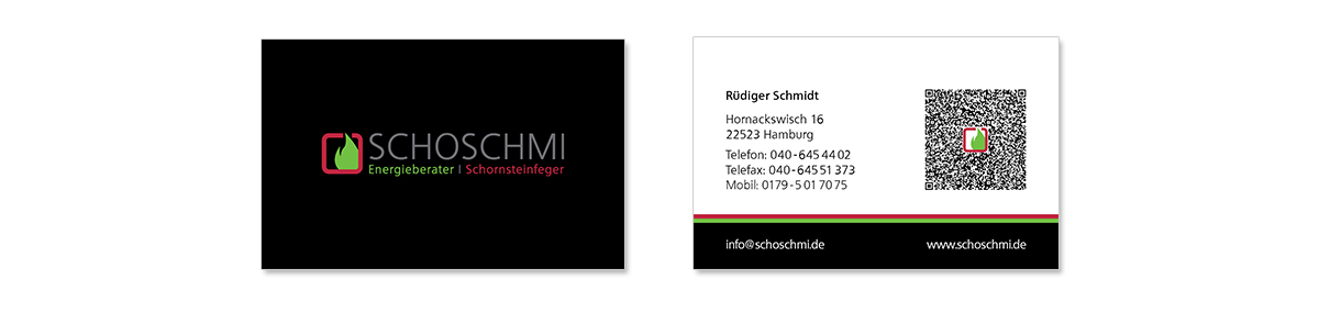 Geschäftsaustattung und Unternehmensdesign für Schoschmi Energieberater von Doris Peiter