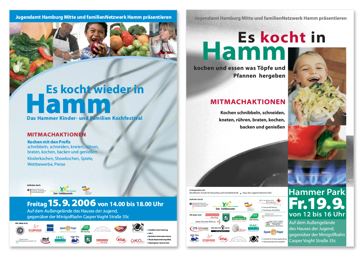 Werbedesign Plakatdesign zum Hammer Kinder- und Familienkochfestival von Doris Peiter