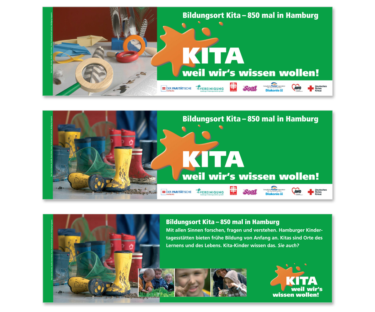Werbedesign Bannerdesign für Kitas weil wirs wissen wollen! von Doris Peiter